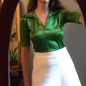 Green Shiny Agnes B. Top